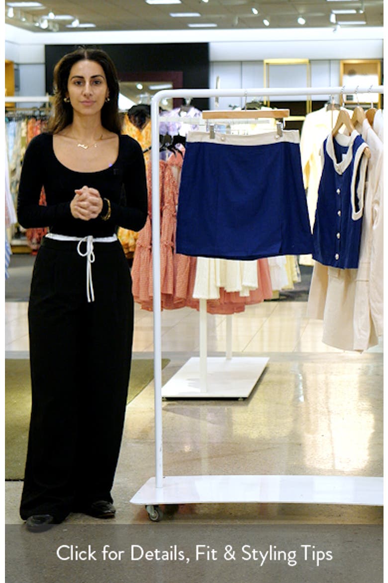 Colorblock Linen Blend Miniskirt video