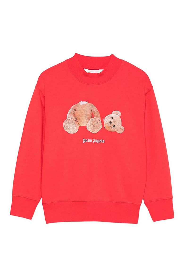 Kids' Bear Graphic Sweatshirt, Main, color, RED/ BROWN