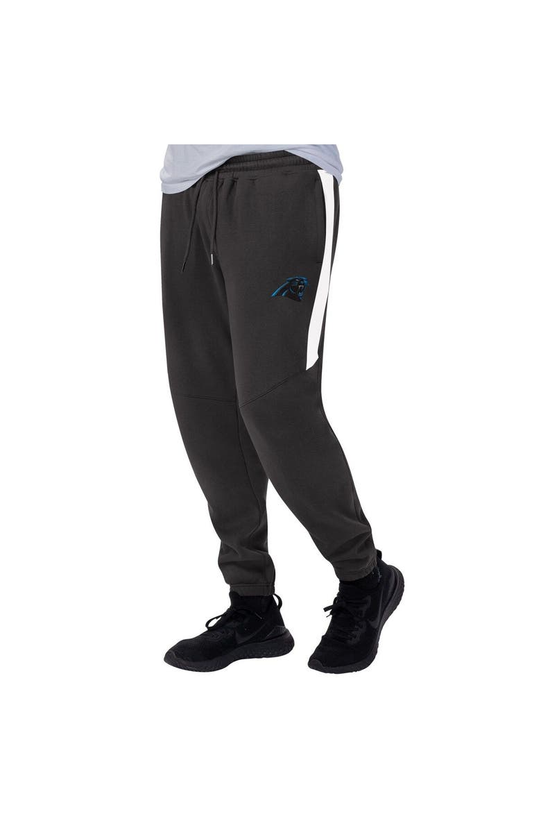 STARTER Men's Starter Black/White Carolina Panthers Goal Post Fleece Pants, Alternate, color, 