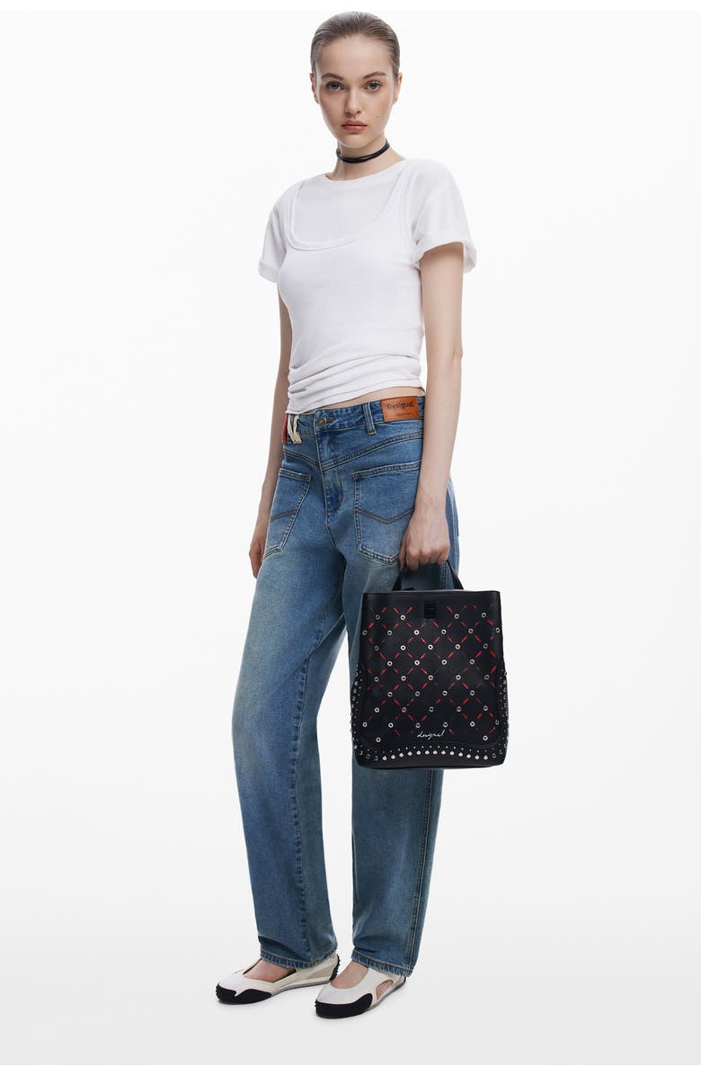 Desigual Mini Faux Leather Backpack, Alternate, color, Black