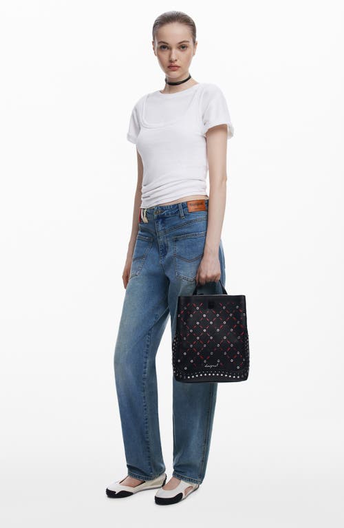 Desigual Mini Faux Leather Backpack In Black