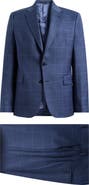 Paul Smith Camberwell Tailored Fit Blue Windowpane Check Wool Suit