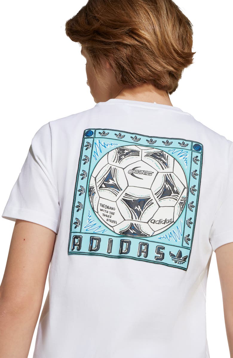 adidas Originals Kids' Cotton Graphic T-Shirt, Alternate, color, White