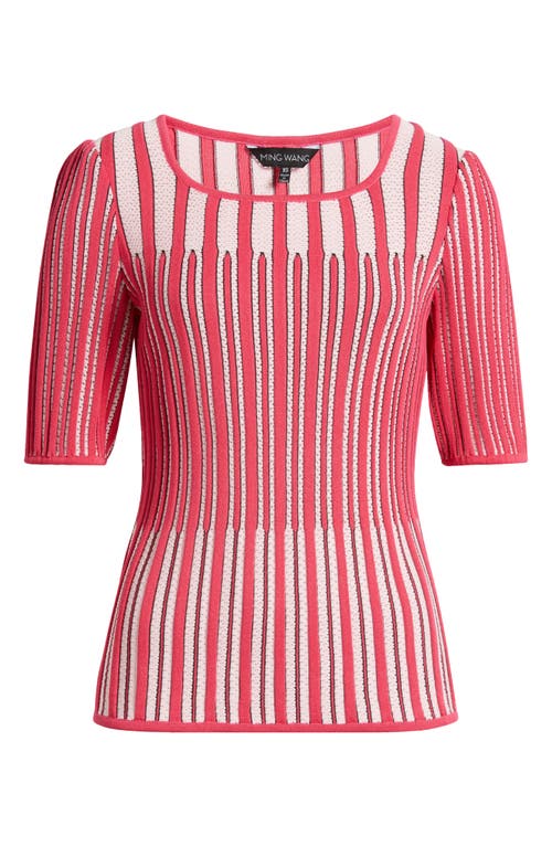 MING WANG MING WANG POINTELLE STITCH SWEATER 