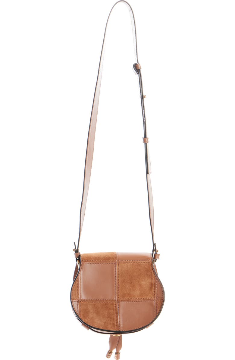 Chloé Marcie Leather & Suede Patchwork Crossbody Bag, Alternate, color, Dusty Tan