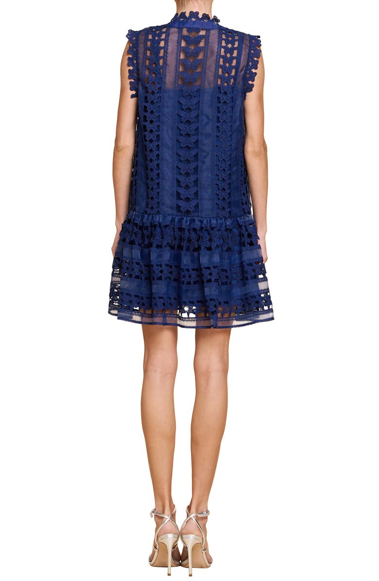 CIEBON Cara Butterfly Lace Shift Dress, Alternate, color, Navy