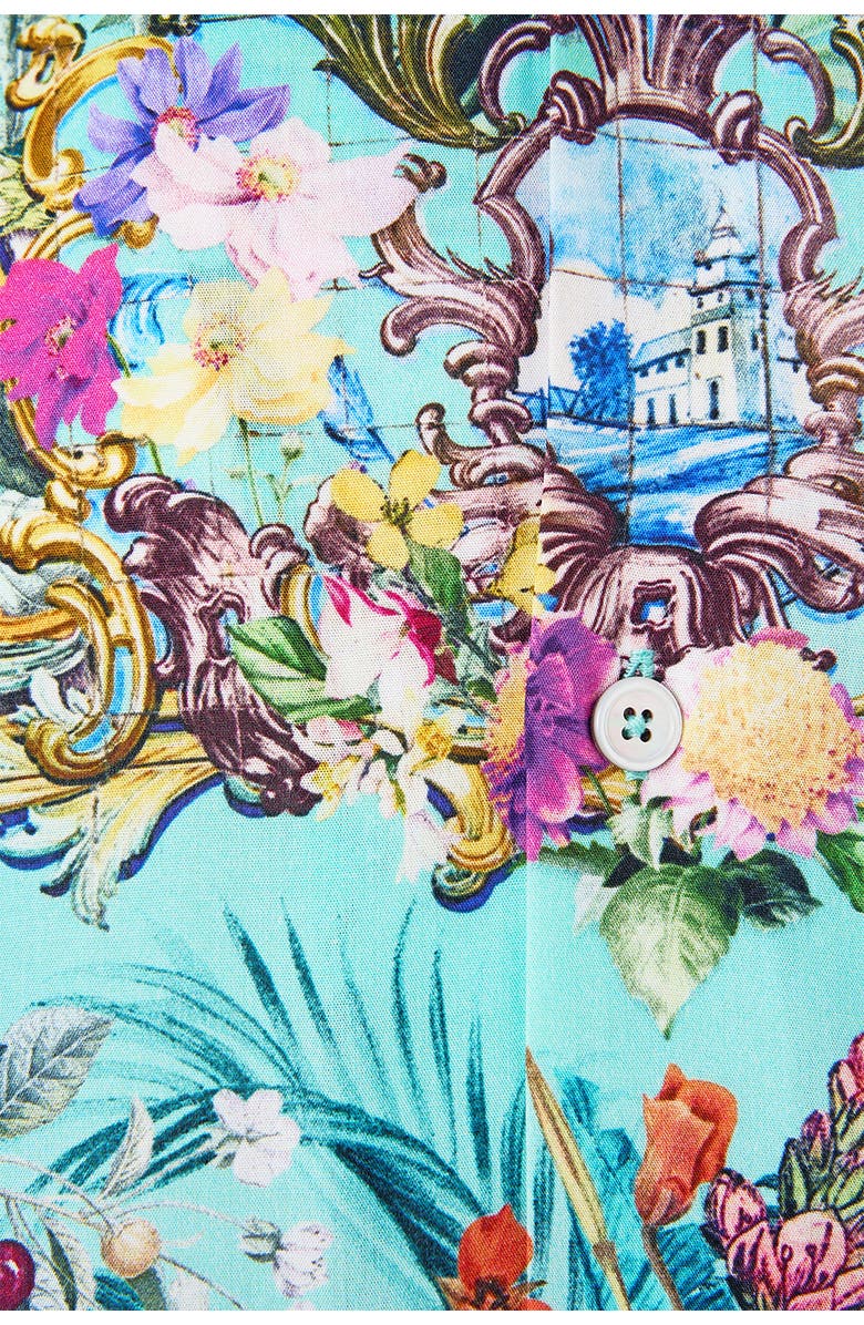 Hotel Franks By Camilla Short Sleeve Camp Collared Shirt Gardens Of Queluz, Alternate, color, Gardens Of Queluz