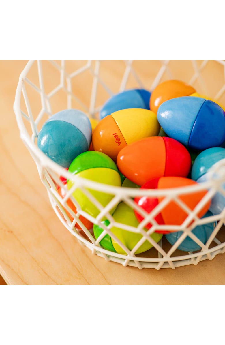 HABA Fun with Sounds Wooden Eggs Montessori Toys, Alternate, color, Multi