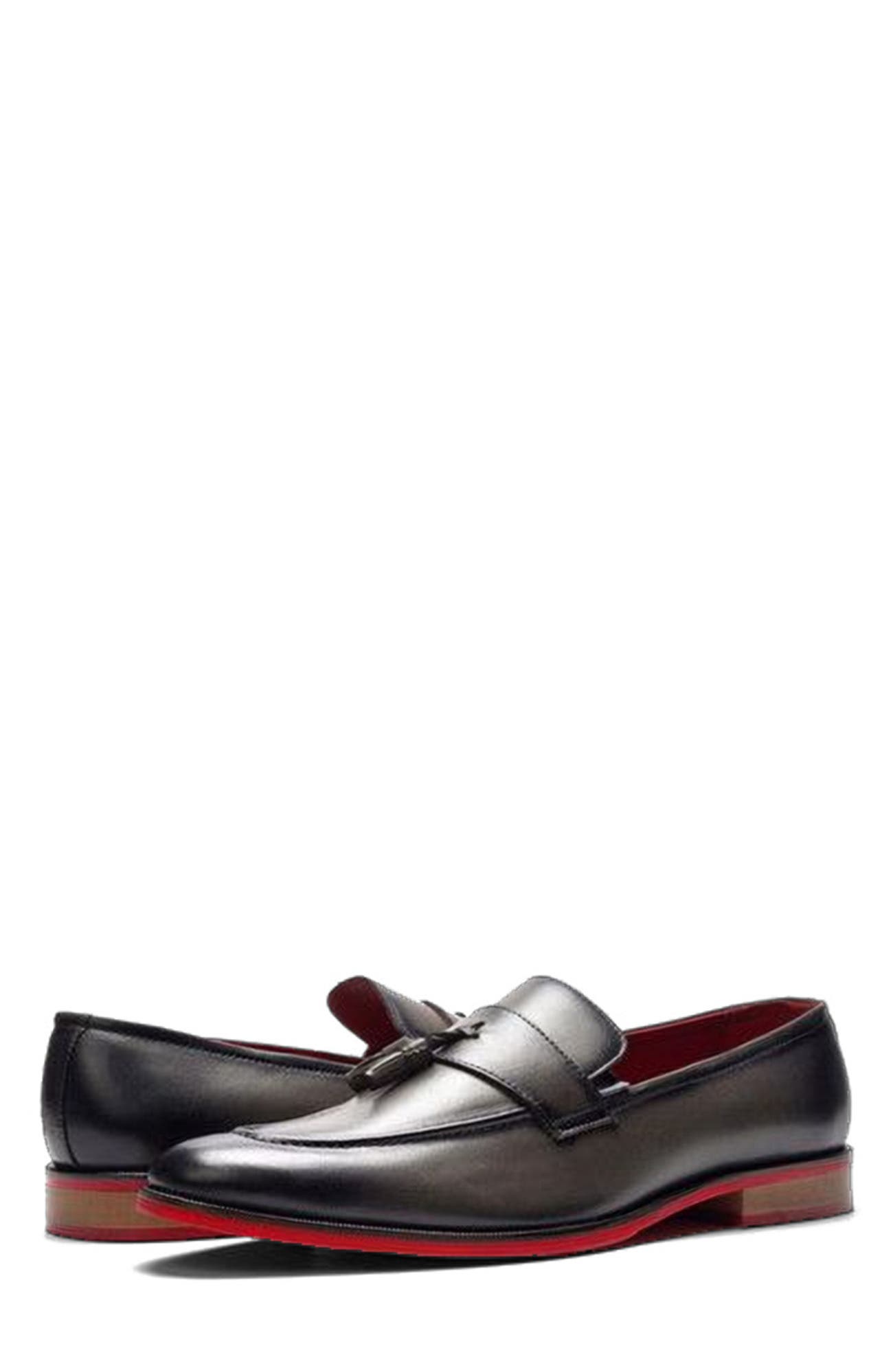 CARLOS SANTANA Encore Tassel Loafer, Alternate, color, Grey Leather