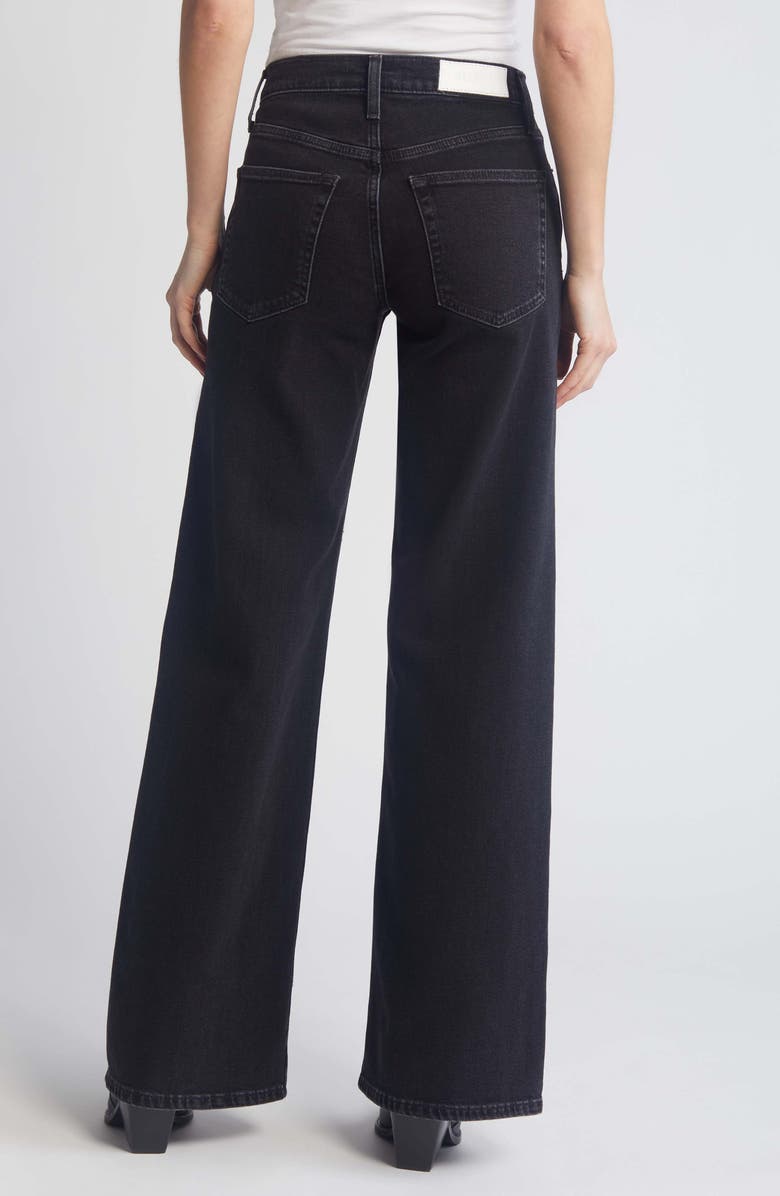 Re/Done Mid Rise Wide Leg Jeans, Alternate, color, Washed Noir