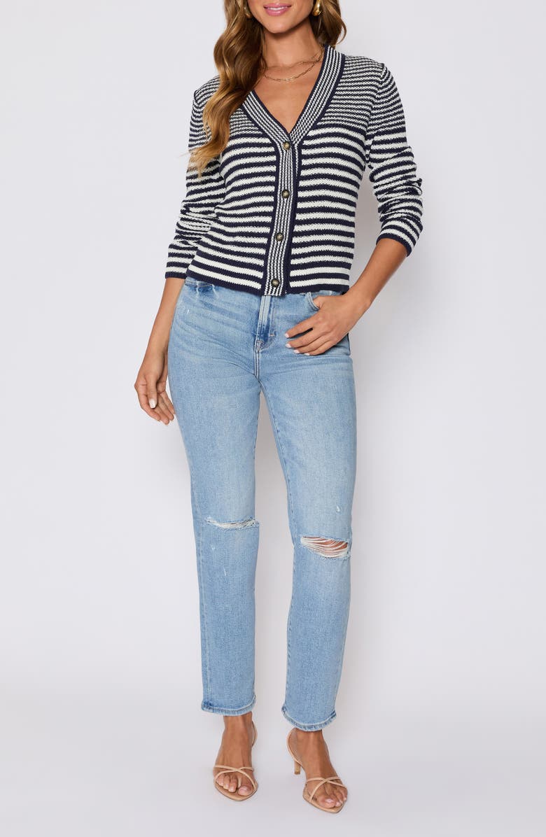 VICI Collection Cape Cod Stripe Cardigan, Alternate, color, Navy Striped