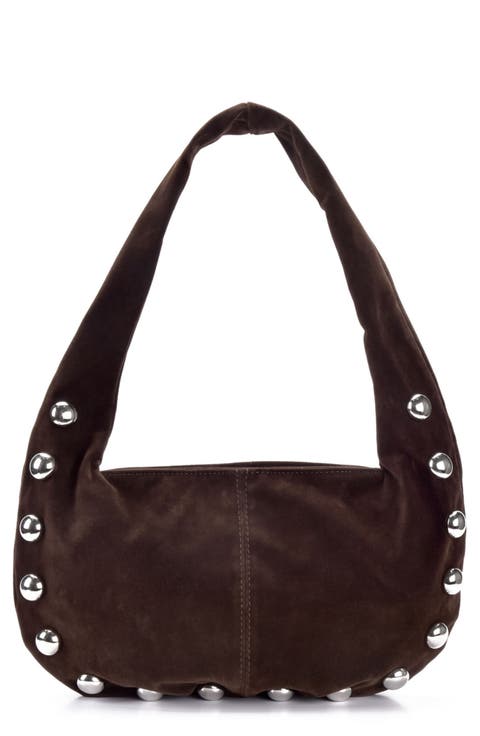Studded Crescent Shoulder Bag