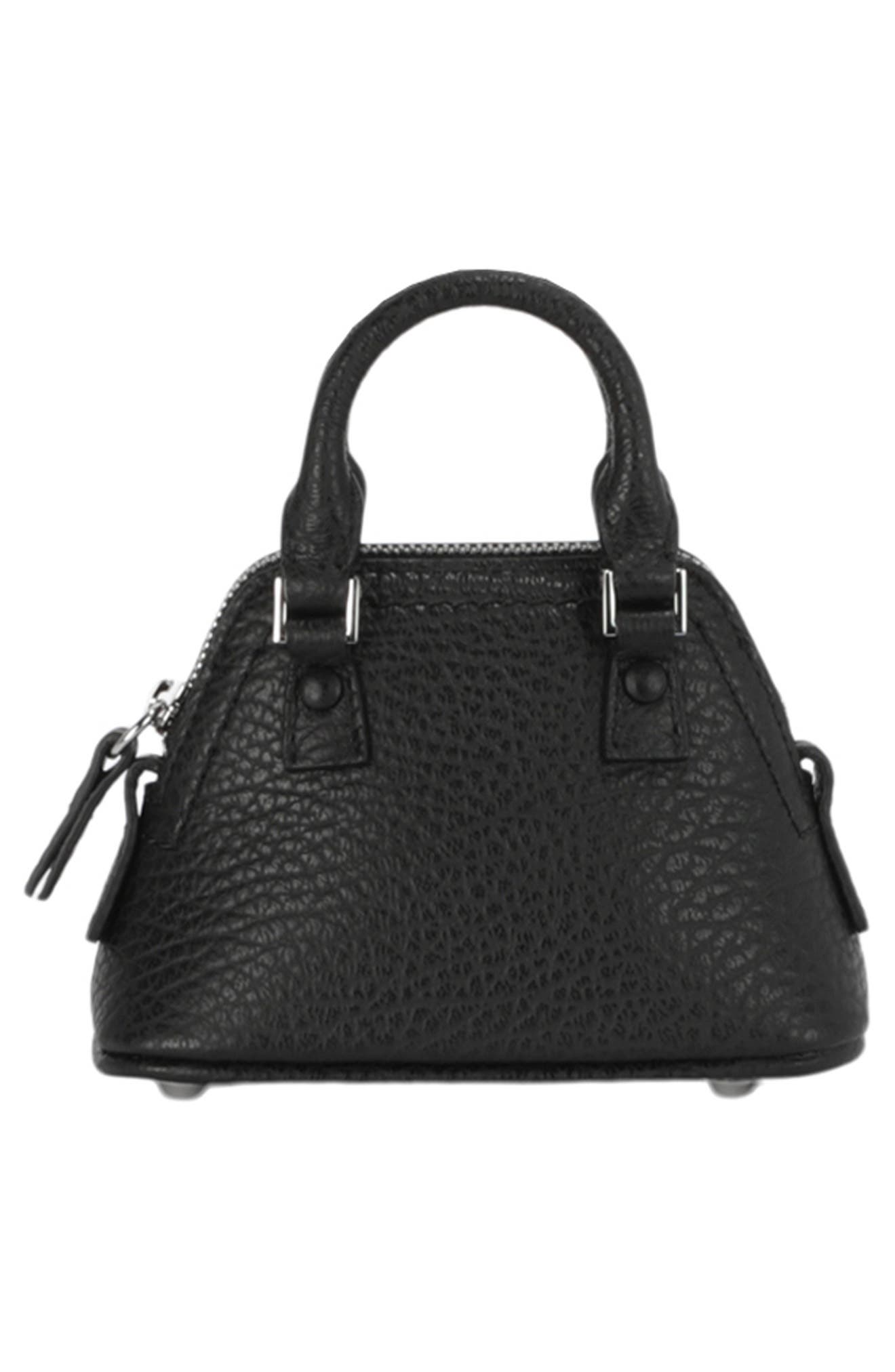 Maison Margiela Micro 5AC Leather Top Handle Bag, Alternate, color, Black