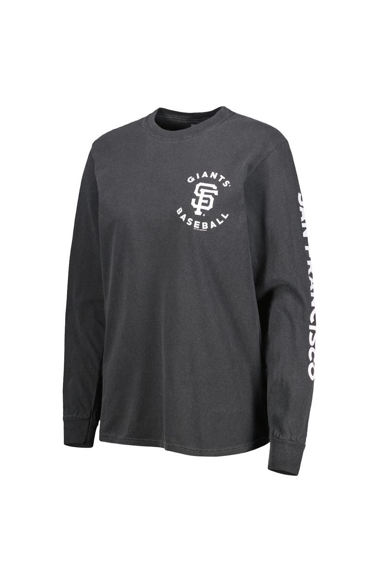 SOFT AS A GRAPE Women's Soft as a Grape Black San Francisco Giants Team Pigment Dye Long Sleeve T-Shirt, Alternate, color, 