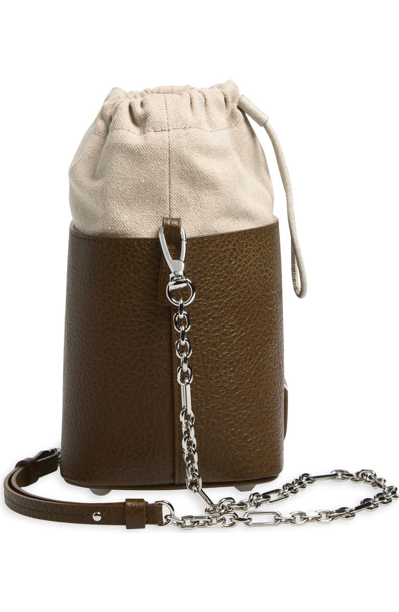 Maison Margiela Small 5AC Leather Bucket Bag, Alternate, color, Field/ Stone