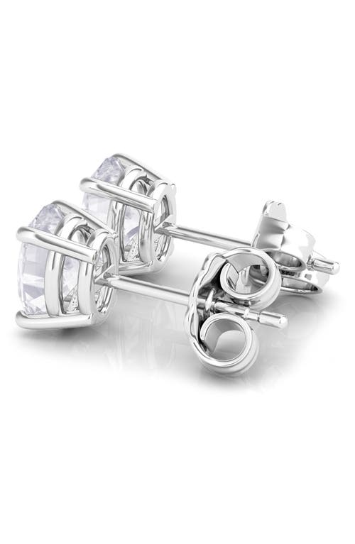 Hautecarat 14k Gold Oval Cut Lab Created Diamond Stud Earrings In 14k White Gold