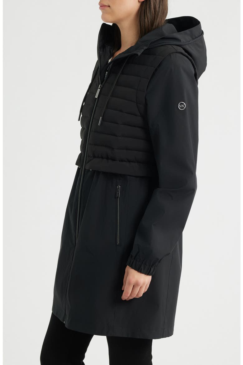 Quilt Core Hooded Coat, Alternate, color, BLACK