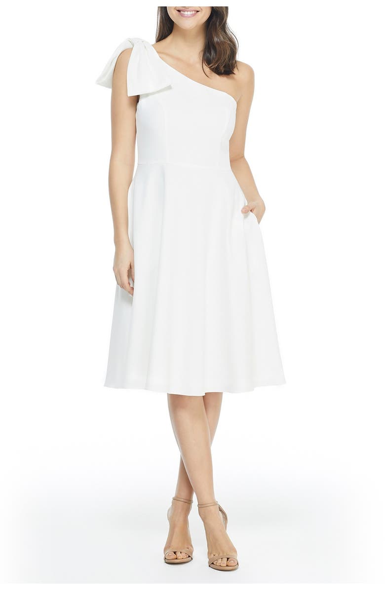 Gal Meets Glam Collection Yvonne Dream Crepe One-Shoulder Dress, Main, color,