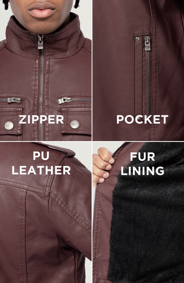 XRAY Faux Leather Utility Jacket, Alternate, color, Burgundy