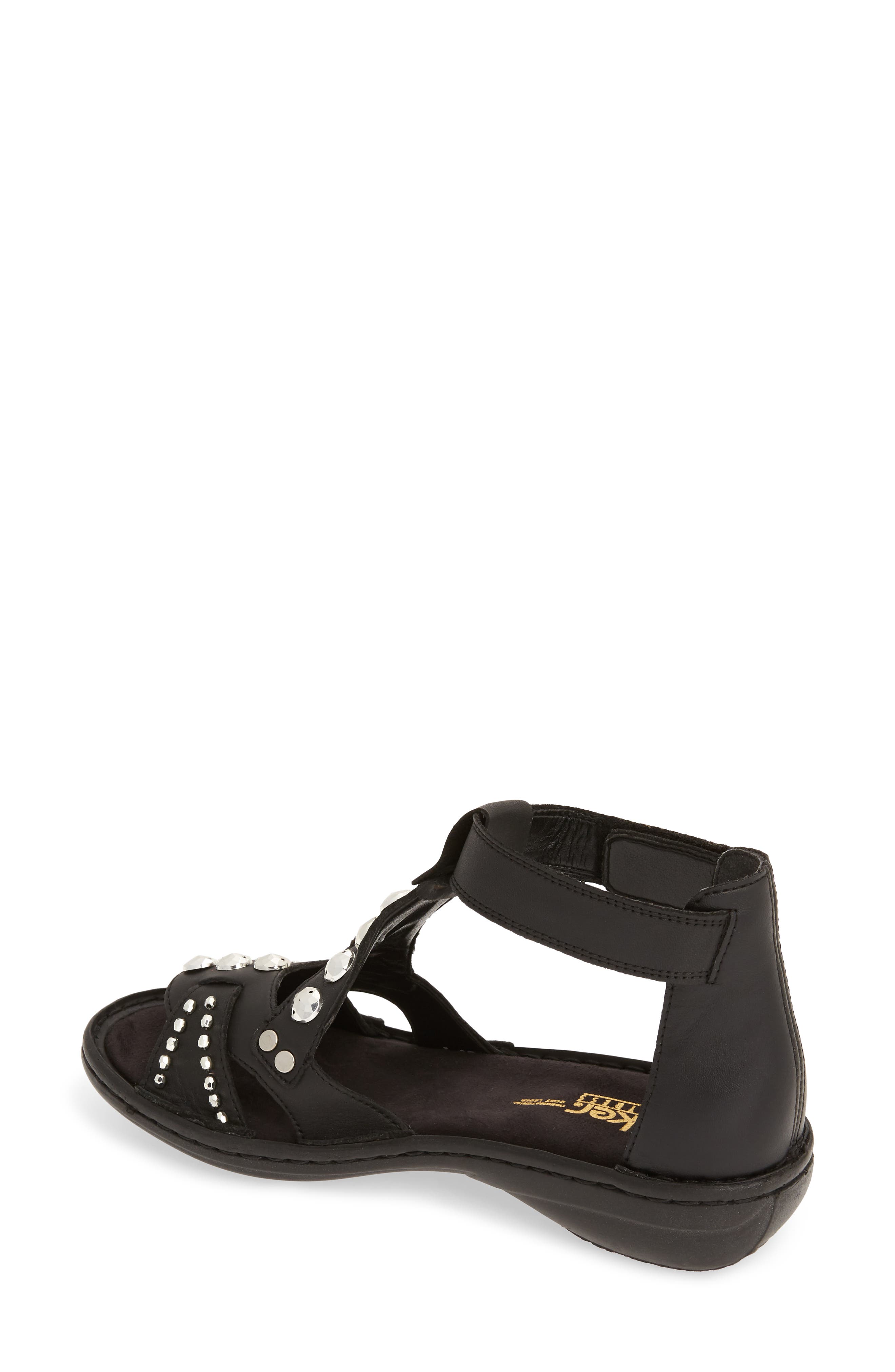 Regina 16 Sandal, Alternate, color, BLACK LEATHER