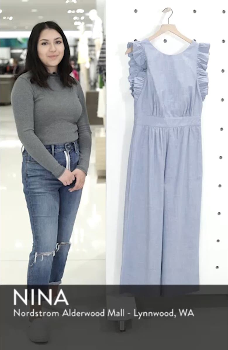 Ruffle Sleeve Crop Jumpsuit, sales video thumbnail