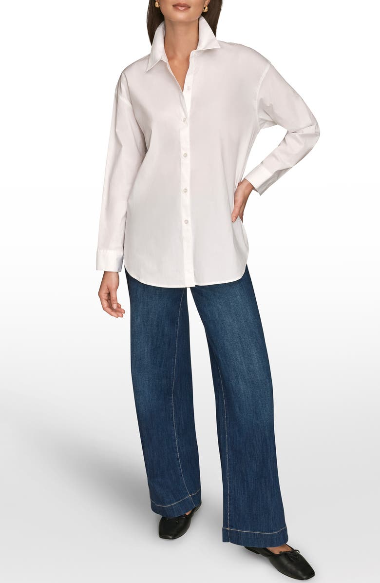 Donna Karan New York Long Sleeve Button-Up Shirt, Alternate, color, White