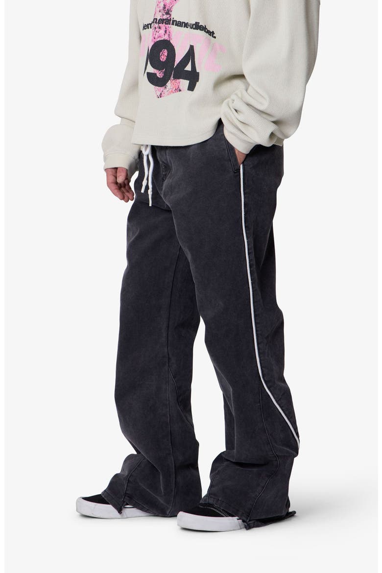 Piped Kick Flare Leg Pants, Alternate, color, WASHED BLACK