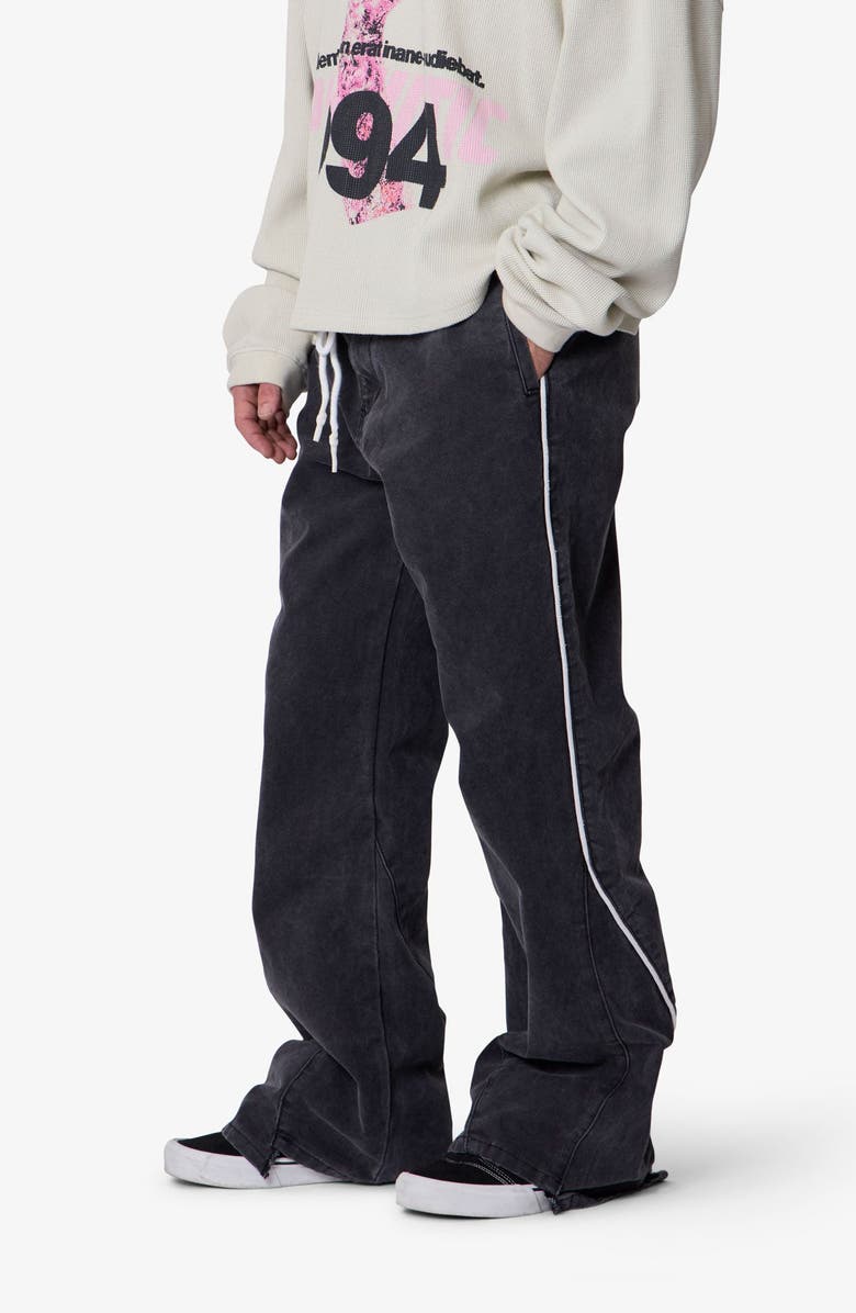 mnml Piped Kick Flare Leg Pants, Alternate, color, Washed Black
