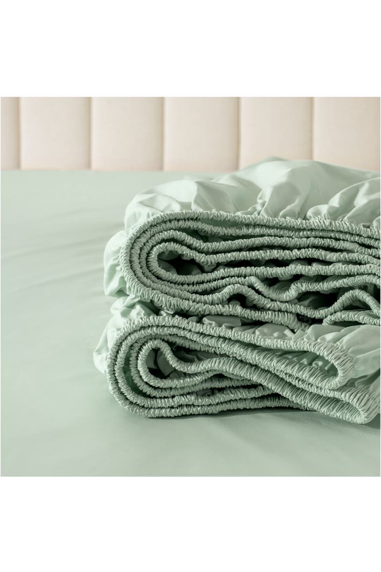 100% Organic Cotton Percale Sheet Set - Split King, Alternate, color, Willow