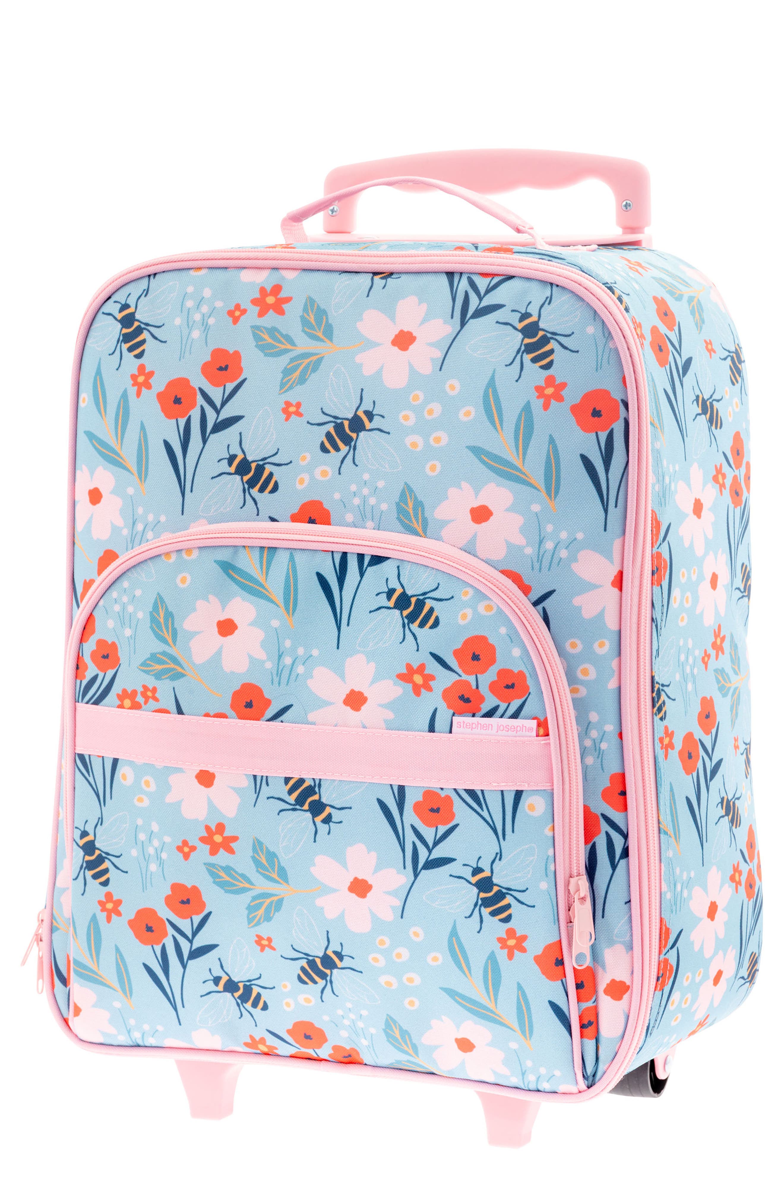 Stephen Joseph Kids' Print Rolling Luggage, Main, color, Light Blue
