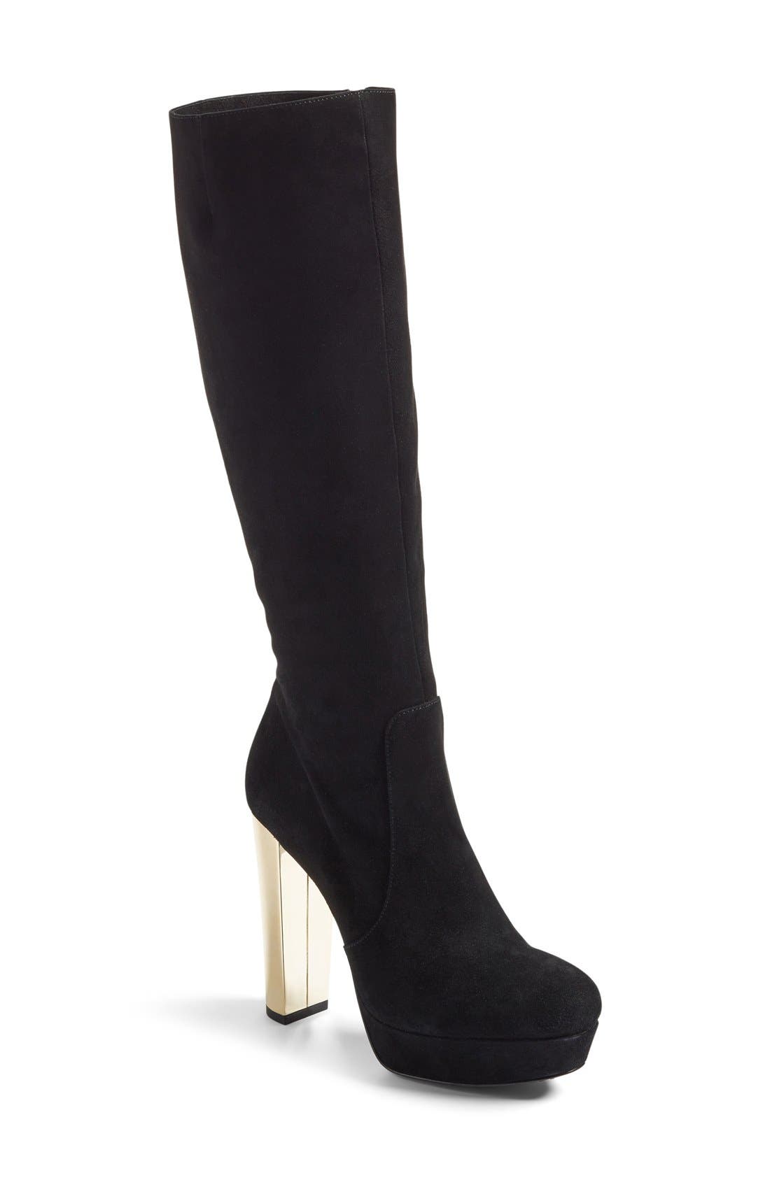 Alice + Olivia 'Hayes' Round Toe Platform Boot, Main, color, 