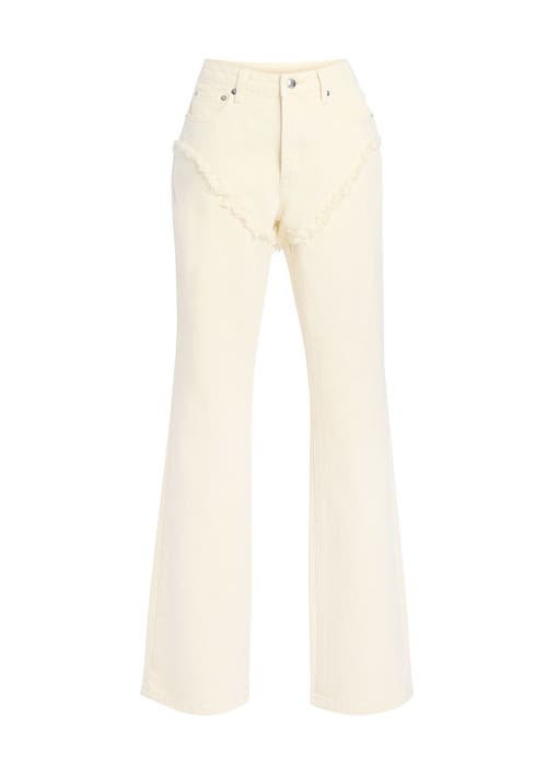 Ser.o.ya Dahlia Frayed Bootcut Jean In Eggshell