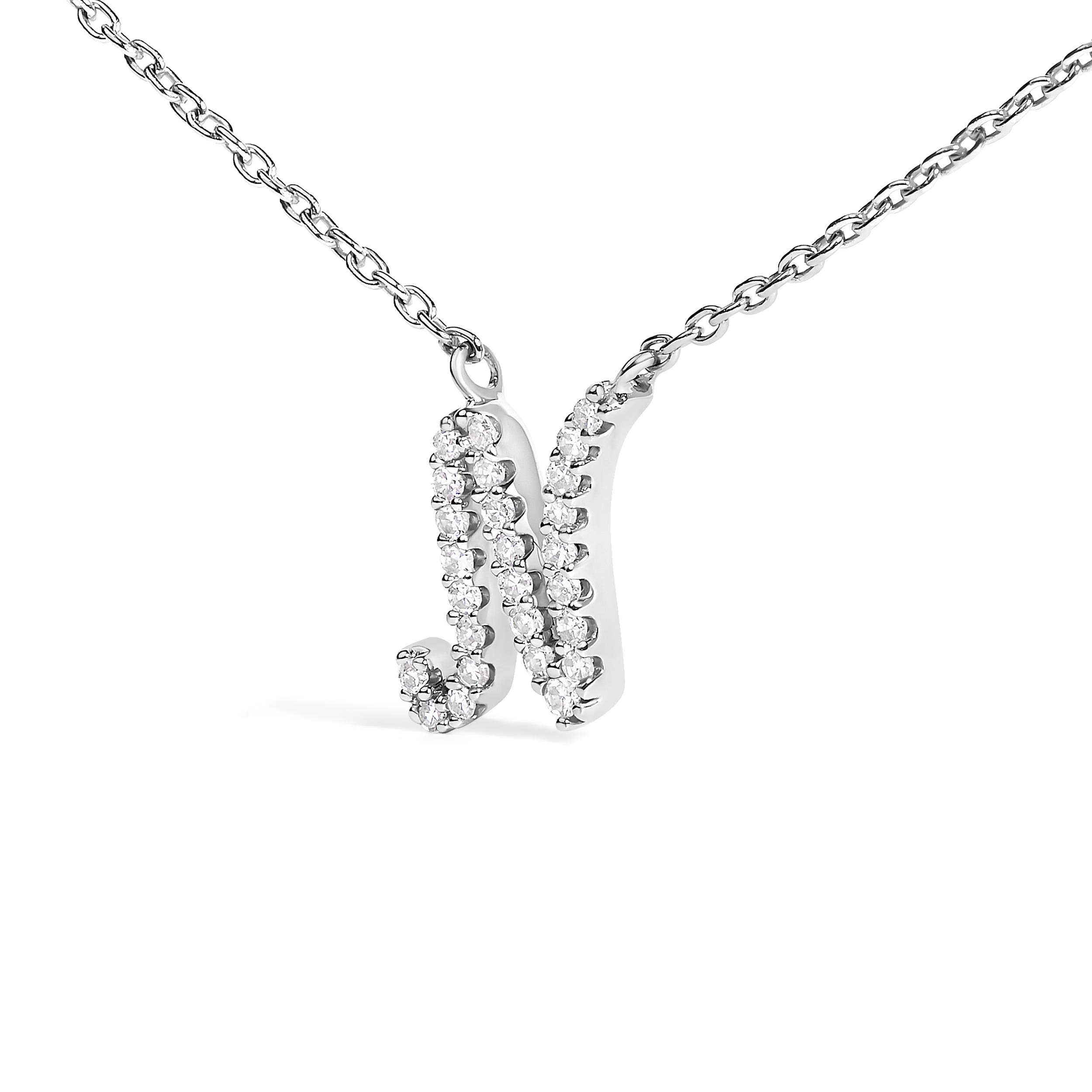 Haus of Brilliance 10K Gold Diamond Accent A-Z Initial Script Style ...
