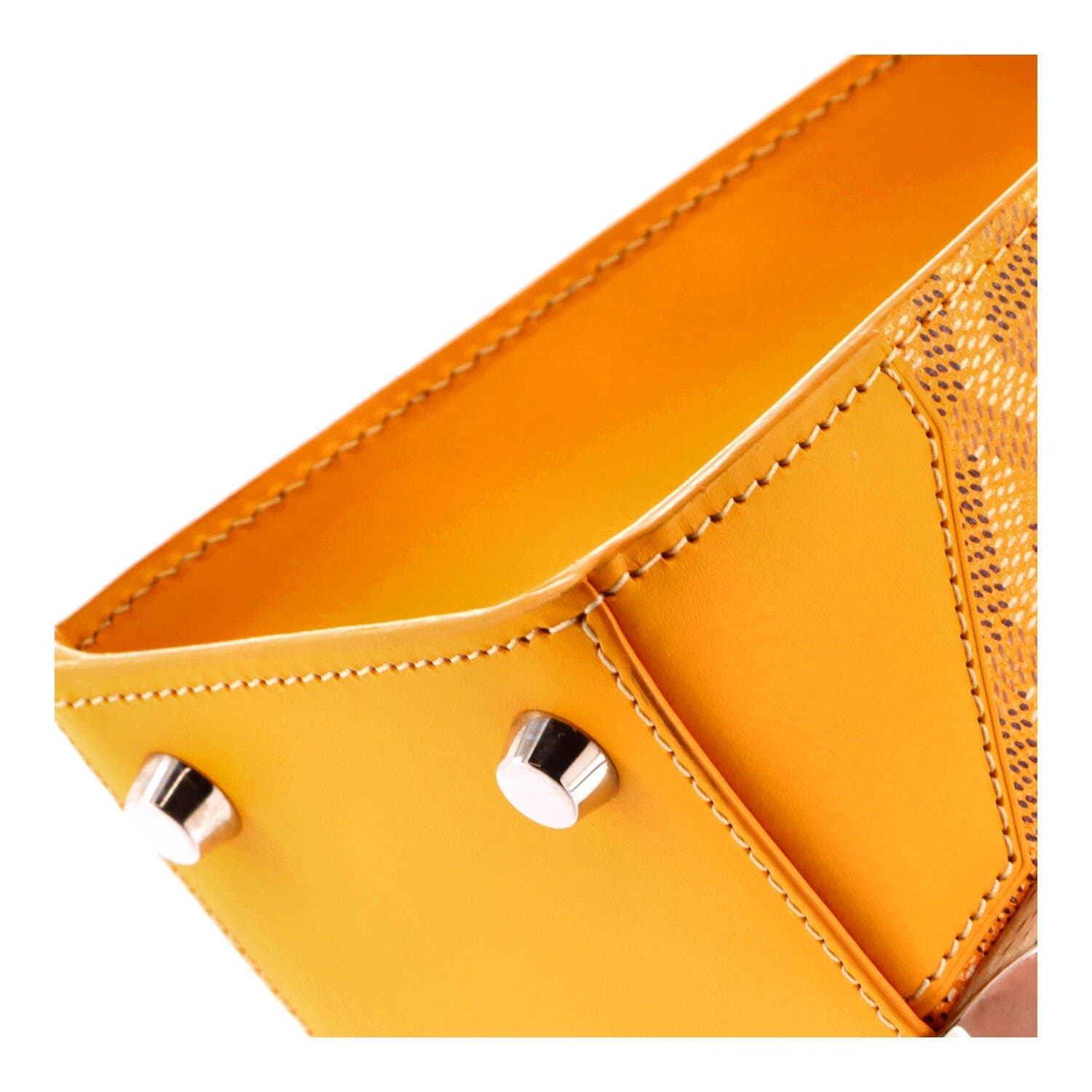 Structured Saigon Top Handle Bag Coated Canvas with Leather Mini, Alternate, color, Yellow