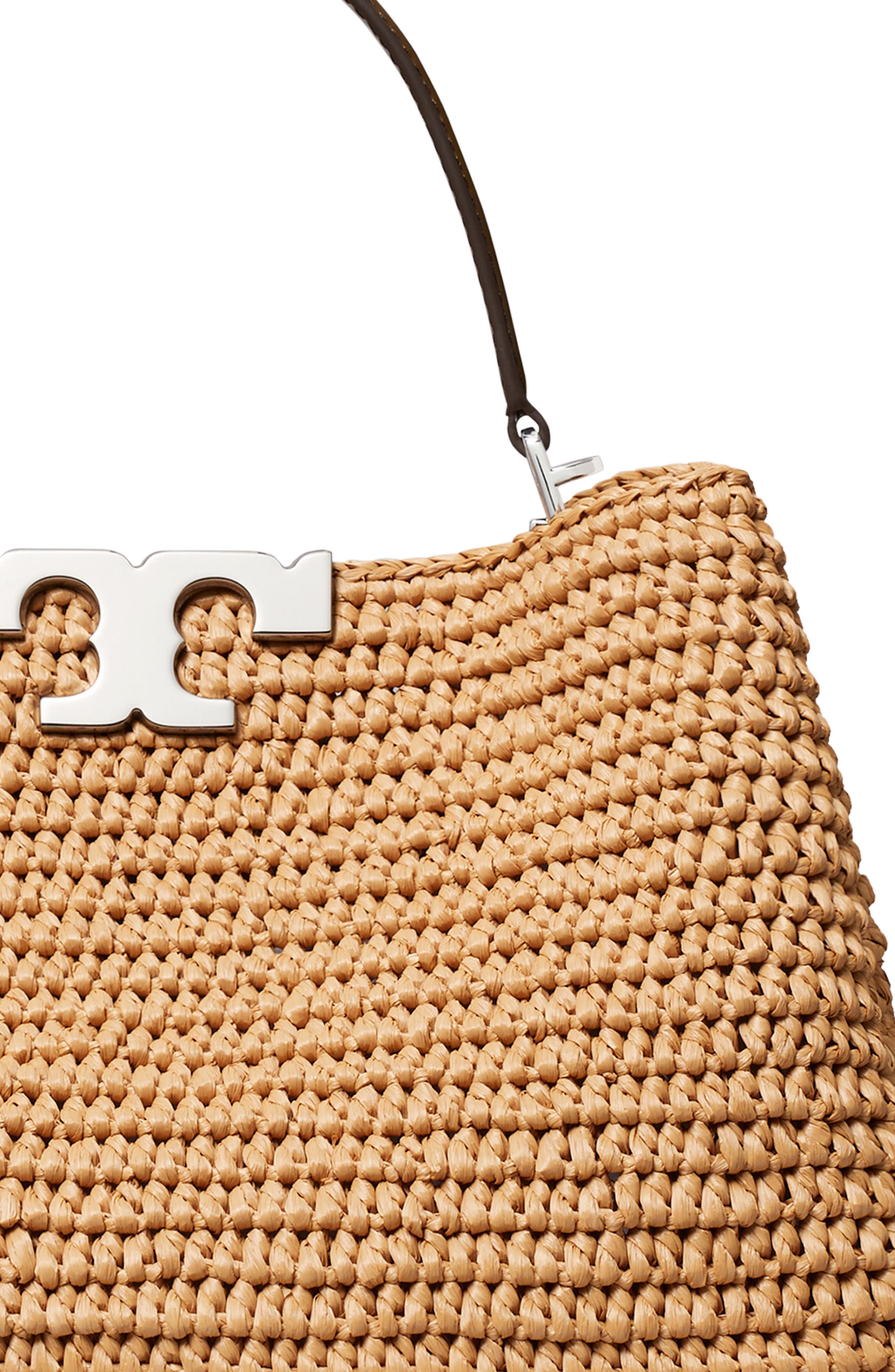 Tory Burch Eleanor Straw Satchel, Alternate, color, Honeycomb