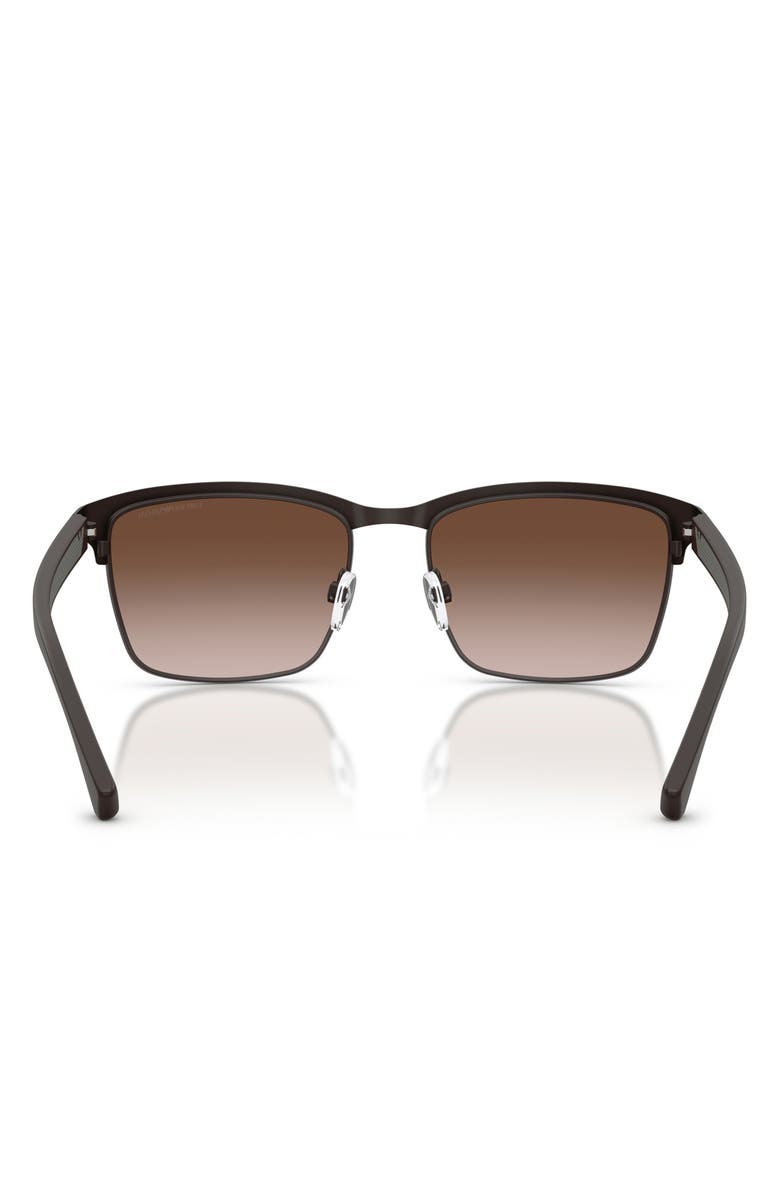 Emporio Armani 56mm Pillow Sunglasses, Alternate, color, Matte Brown / Gradient Brown
