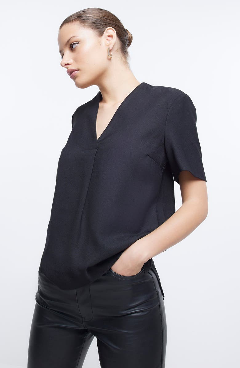 River Island Smart V-Neck Top, Alternate, color, 