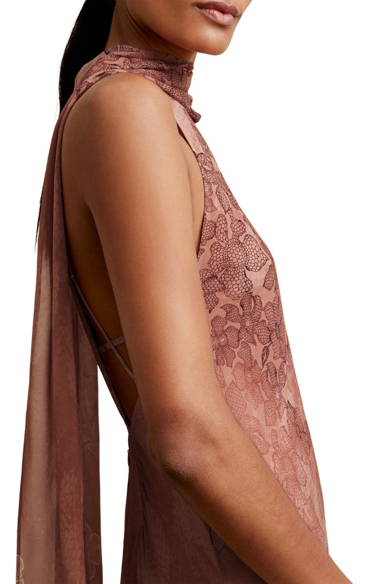 Reiss Lacey Sleeveless Column Dress, Alternate, color, Pale Pink