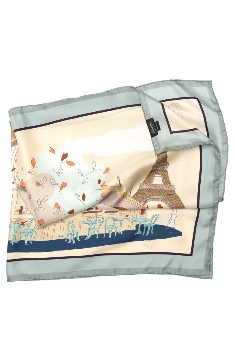 Elizabetta Parigi - Silk Foulard, Alternate, color, Tan And Aqua