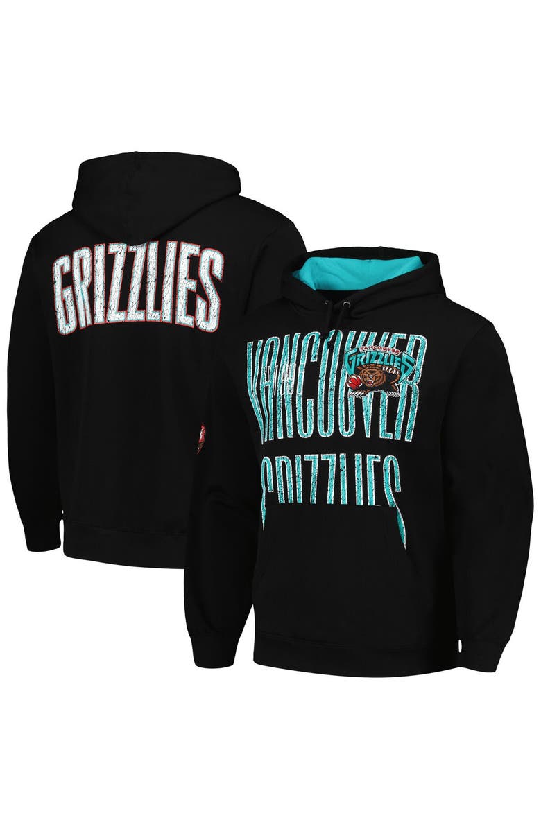 Mitchell & Ness Men's Mitchell & Ness Black Vancouver Grizzlies Hardwood Classics OG 2.0 Pullover Hoodie, Main, color,