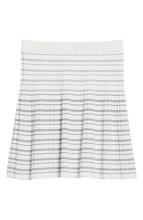 Theory Rib Stripe Mini Skirt In White