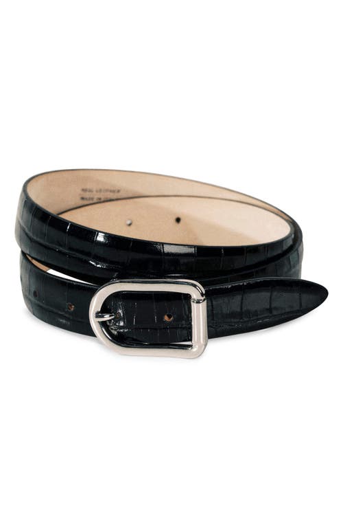 Dehanche Mija Croc-effect Leather Belt In Black