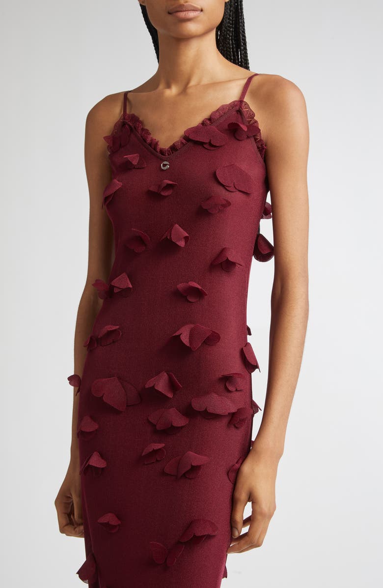 Coperni Butterfly Appliqué Slipdress, Alternate, color, Red