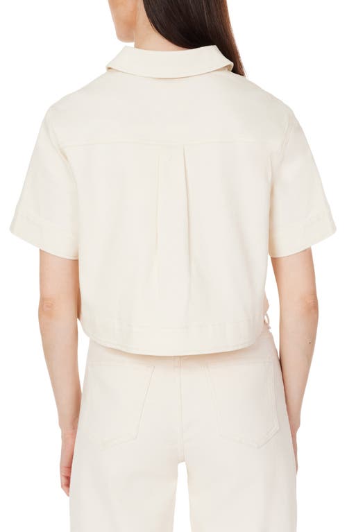 Habitual Crop Stretch Cotton Shacket In White