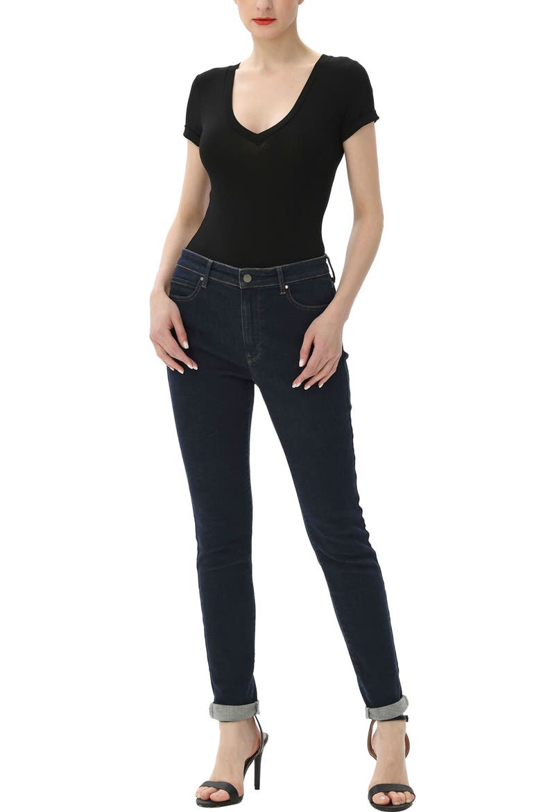 Women's V-Neck Basic Bodysuit, Alternate, color, Black