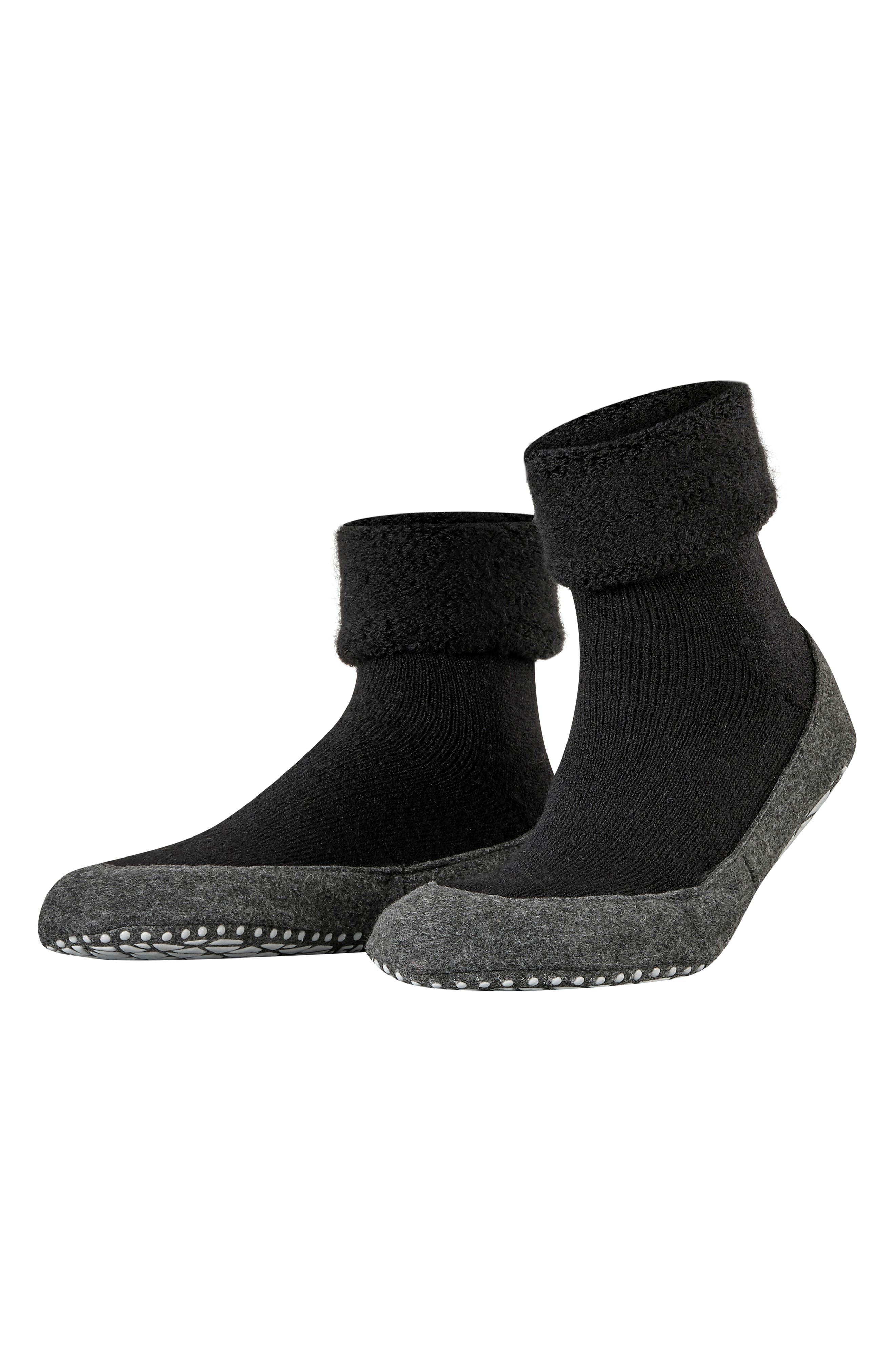 Falke Cozyshoe Wool Blend Sock Slippers, Alternate, color, Black