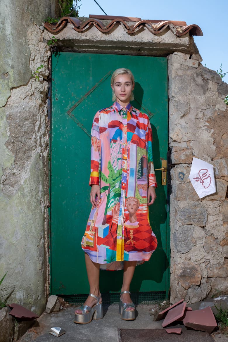 Ona Long Sleeve Shirt Dress, Alternate, color, Novela