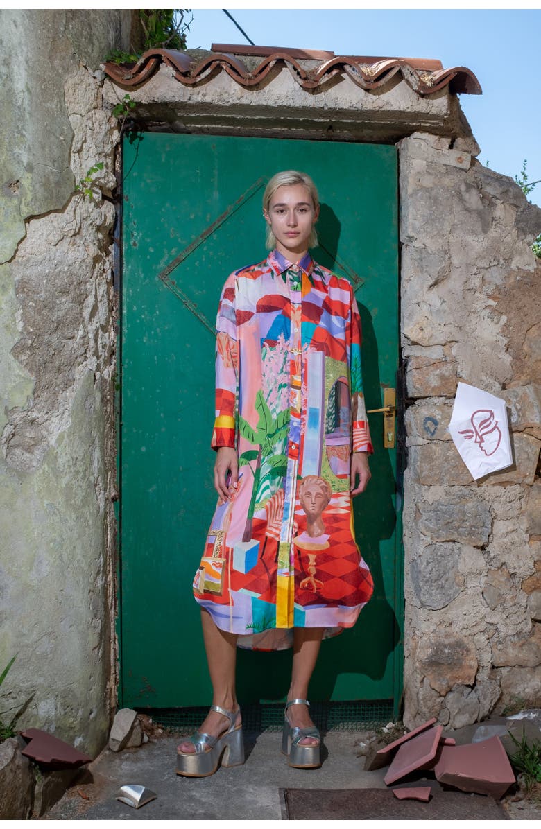 Untitled in Motion Ona Long Sleeve Shirt Dress, Alternate, color, Novela