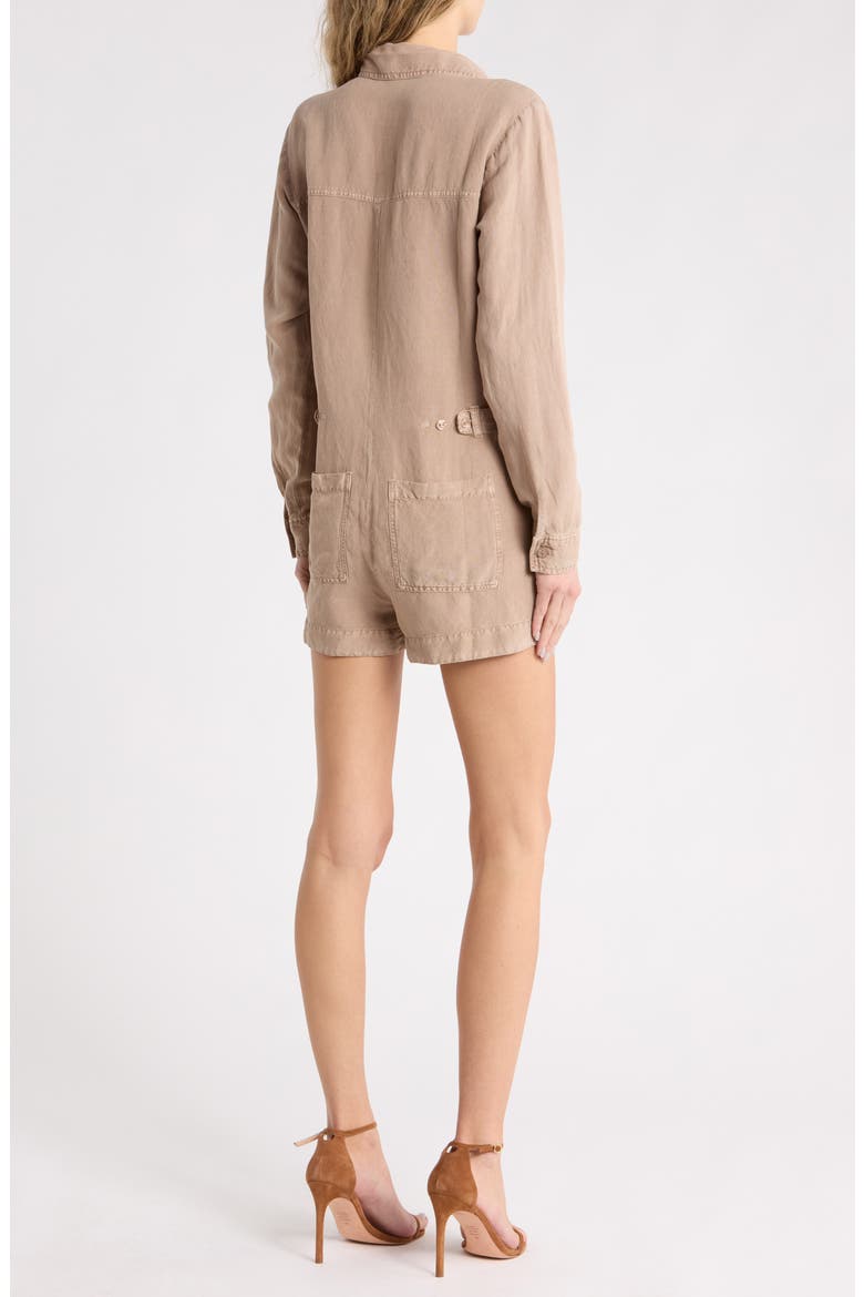 Maisie Linen Blend Romper, Alternate, color, SHIITAKE PIGMENT