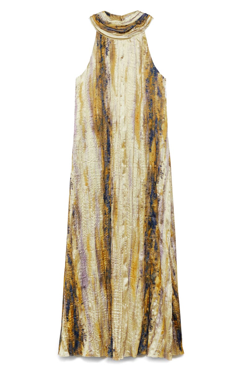MANGO Tie Dye Textured Satin Maxi Dress, Alternate, color,